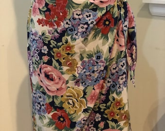 Gonna Sarong in seta con splendida stampa floreale di Anne Klein - Taglia 8