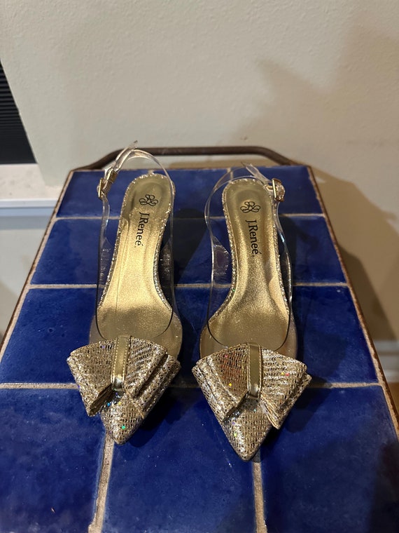 Transparent & Gold Evening Shoes 1960s by J. Renee NOS Cinderella Slippers - Sz 8M - Etsy Transparent & Gold Evening Shoes 1960s by J. Renee NOS Cinderella Slippers - Sz 8M - Etsy