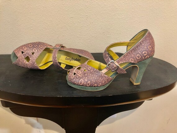 Farylrobin 1940s Style Platform Open Toe Pumps in… - image 7