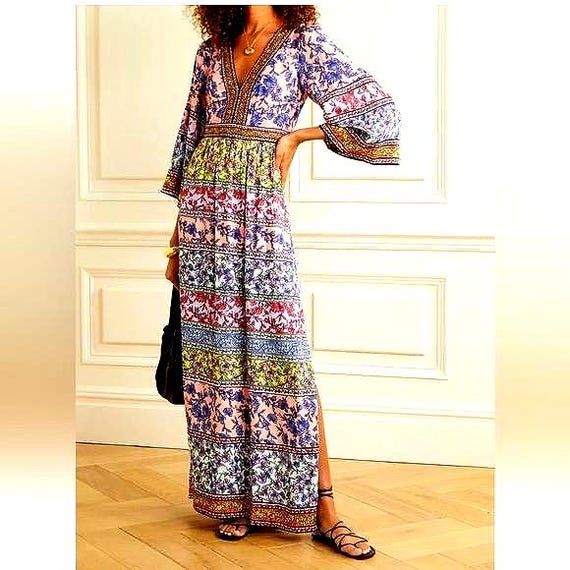 floral maxi dress with ruffles Giselle Ruffled Maxi Dress