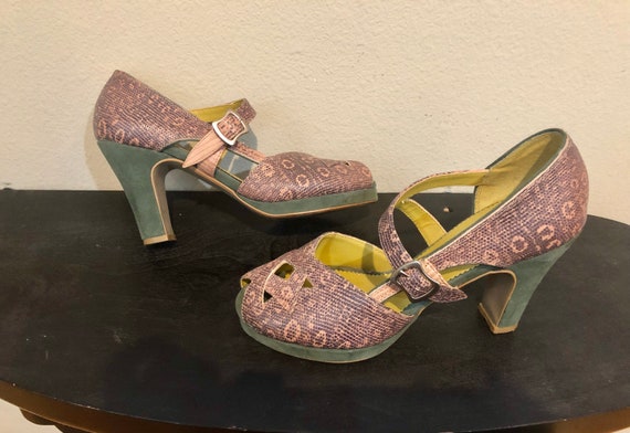 Farylrobin 1940s Style Platform Open Toe Pumps in… - image 9