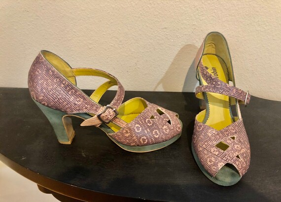 Farylrobin 1940s Style Platform Open Toe Pumps in… - image 8