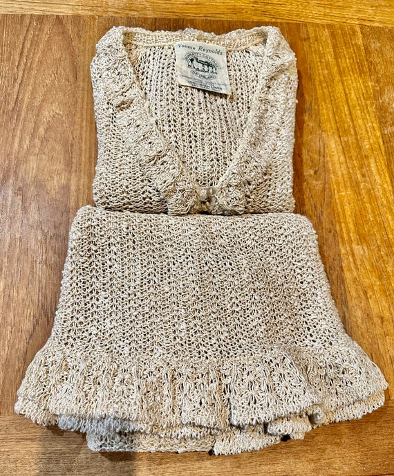 Vonnie Reynold’s Irish Linen 2 Pc. Ecru Knit Skir… - image 10