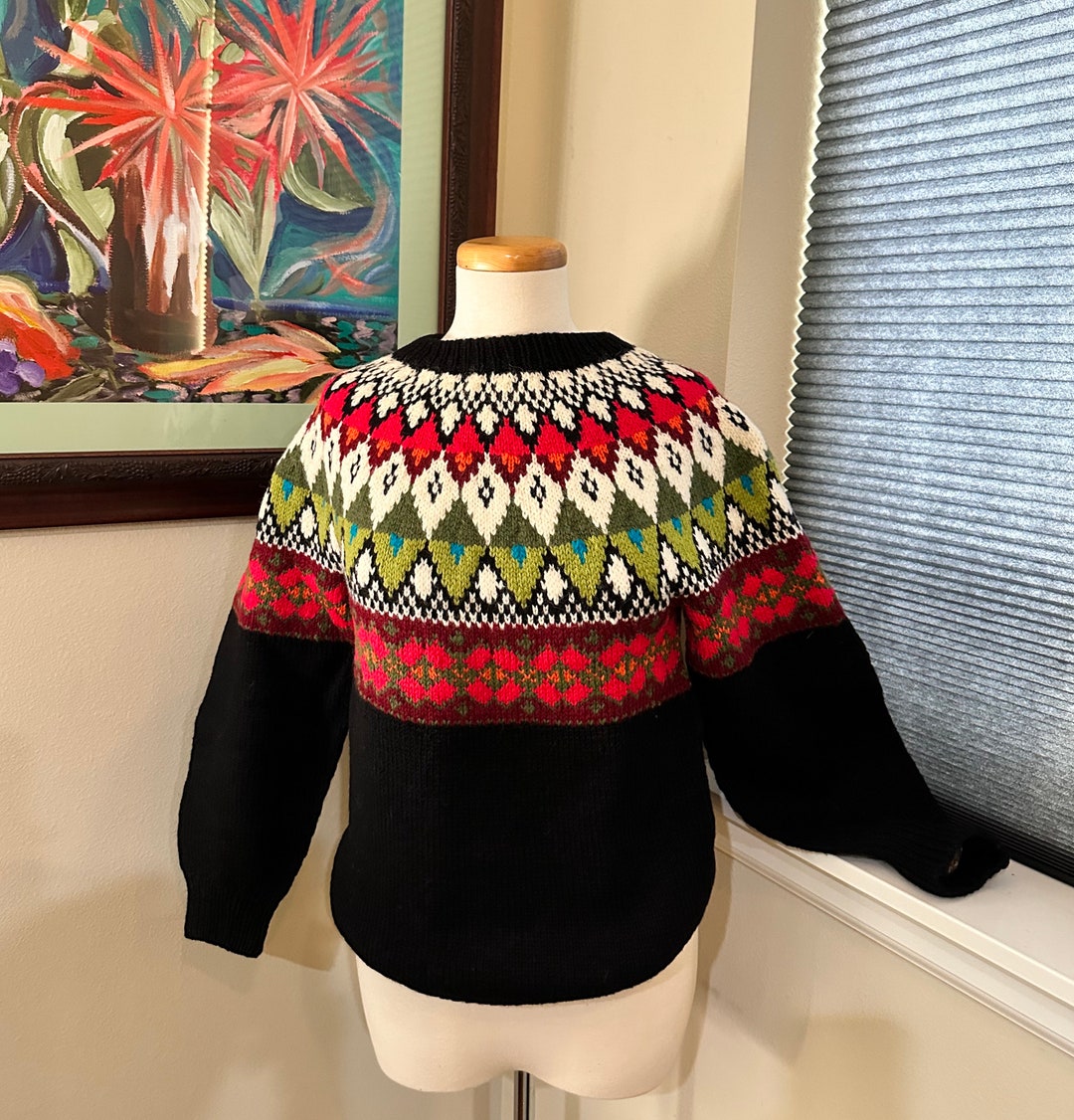 The Icelandic Yoked Eskimo Sweater / Norwegian Pullover Designed by Unn