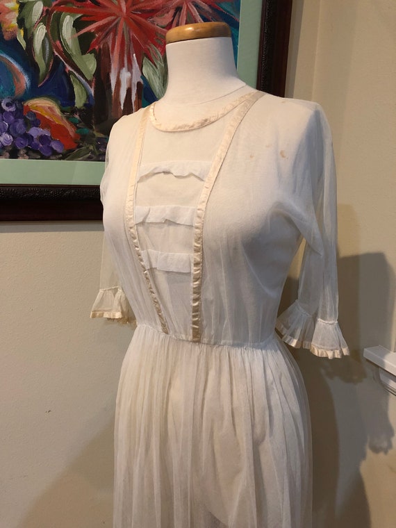 1905 Silk Tulle & Lace Dress - A True Antique Edwa