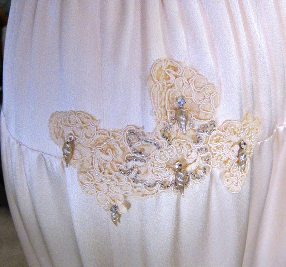 Carol Peretz Cream Silk Satin Alencon Lace Flutte… - image 6