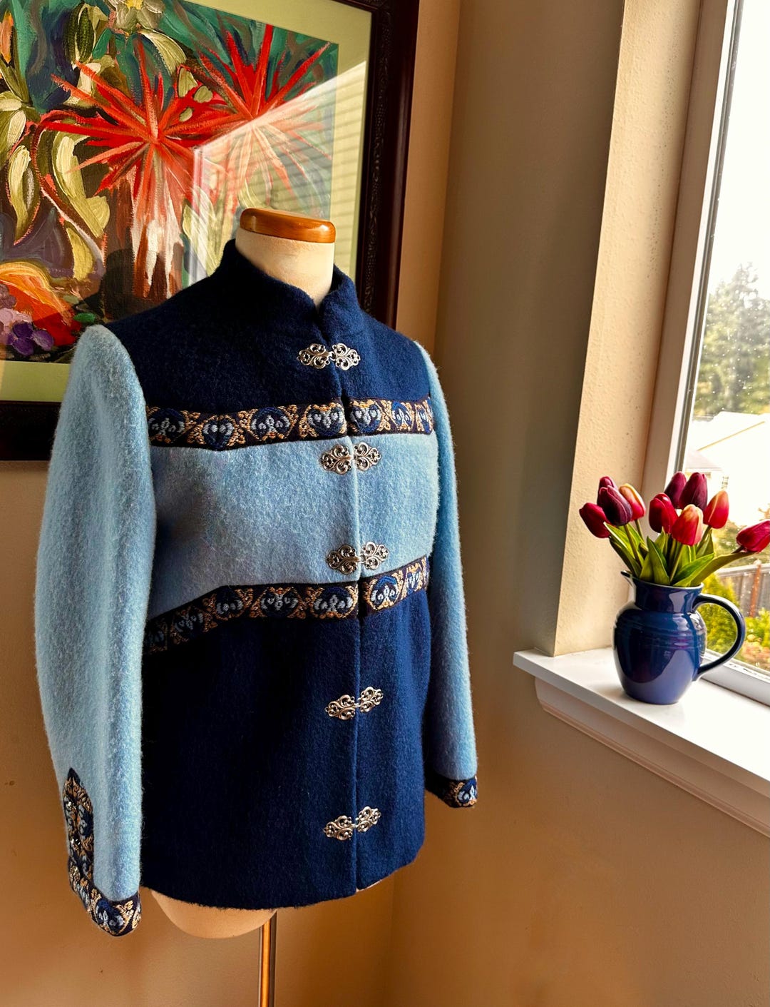 Blue Evebofoss Fjord Fashions NOS Norwegian C70s Jacket - Sz. S - Etsy