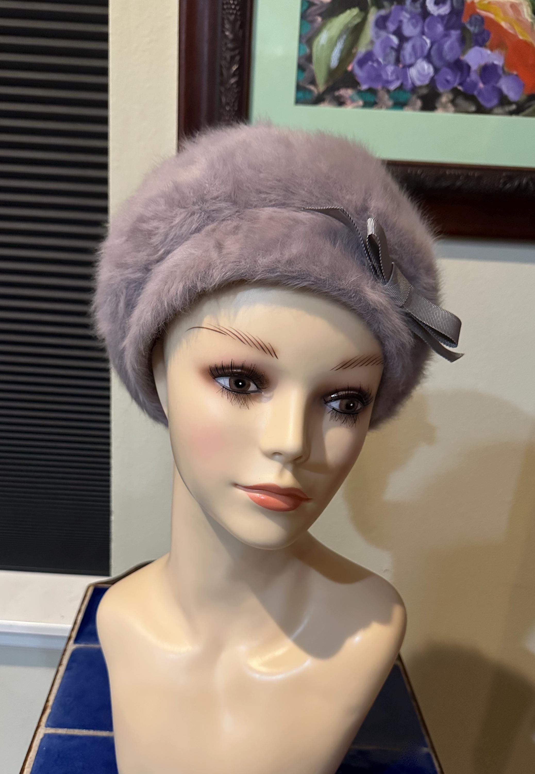 Vintage - Cream Angora Feather‎ Bow Beret display picture 2