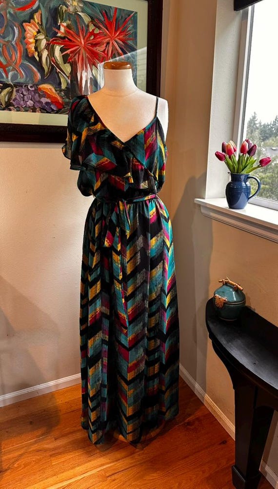 flowy colorful maxi dresses Golden Hour Goddess Flowy Maxi Sundress | Cutout Maxi Dress | Backless Flowy Maxi main image 1