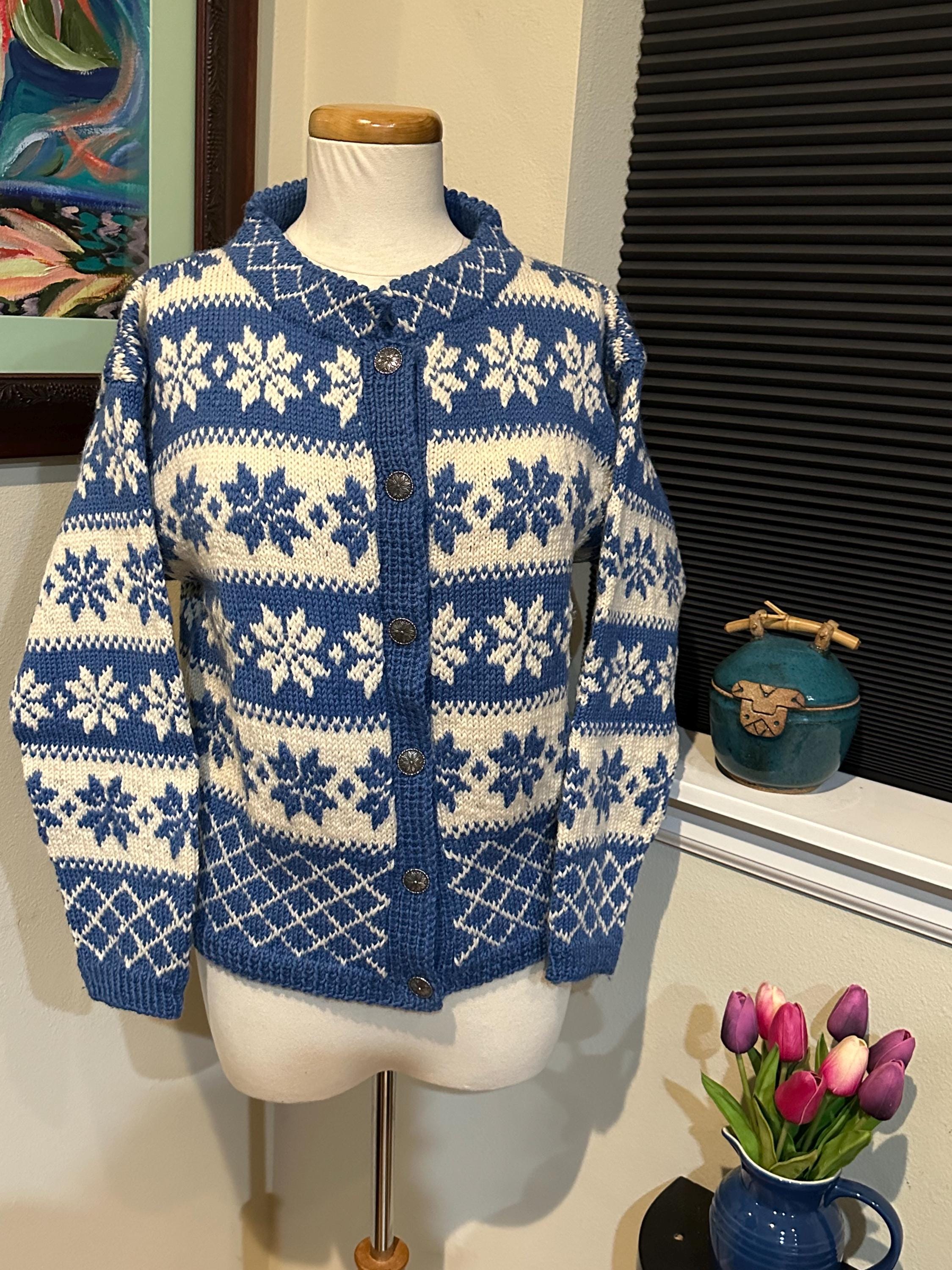Cardigan Vintage 100% Laine Norvège - Taille 2XS, Gris, Boutons Avant, Occasion Très Bon état