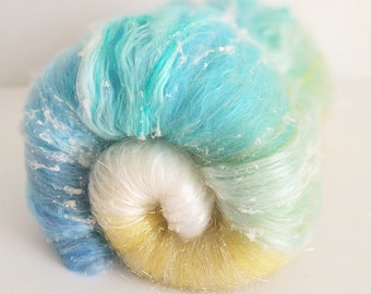 Springtime Merino Art Batt: Hand Dyed Spinning & Felting Wool (2.0 oz)