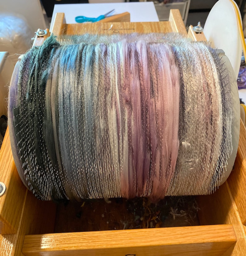 Ombre Colors Art Batt, Merino Wool Batt, Spinning Fibers for Art Yarn, Art Yarn, Spinning Wool, Felting Fiber, Art Batt, Weaving Fibers bild 4