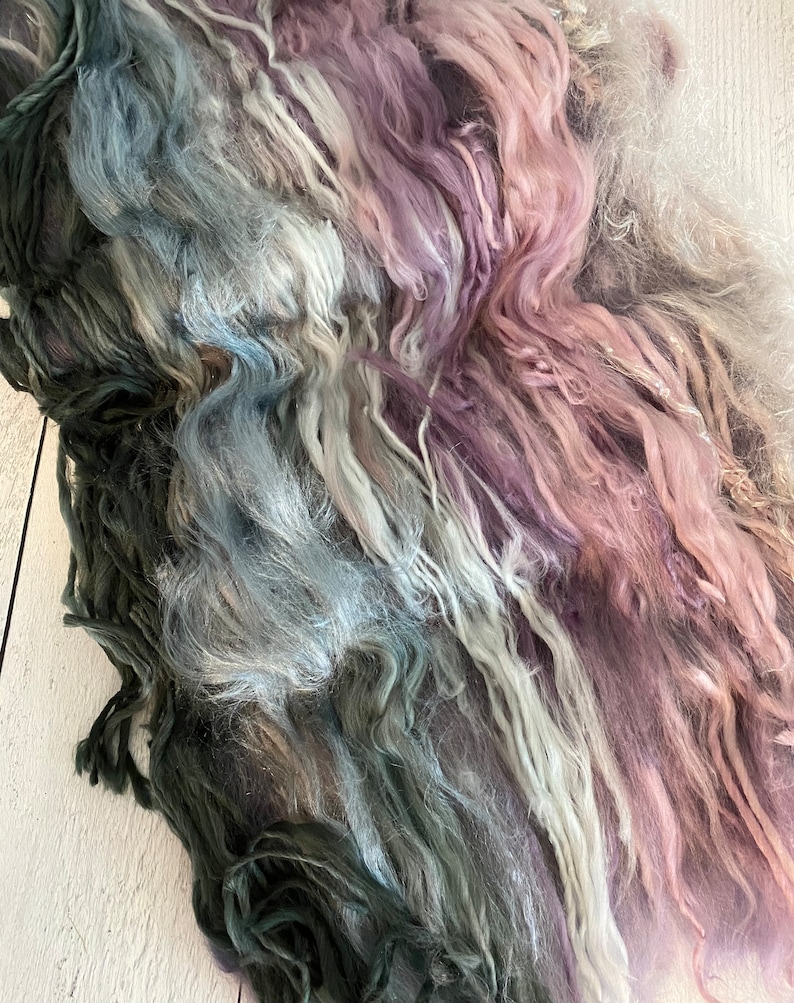 Ombre Colors Art Batt, Merino Wool Batt, Spinning Fibers for Art Yarn, Art Yarn, Spinning Wool, Felting Fiber, Art Batt, Weaving Fibers bild 8