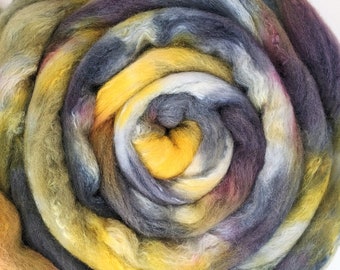 Polwarth Silk Blend 60/40,  Spinning Fiber,  Luxury Blend,  Combed Top,  Hand dyed Wool,  4 oz,  Felting Fibers,  Spinning Wool,  Silk Blend