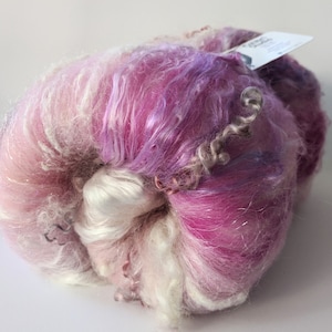 Valentine’s Day Art Batt – Hand Dyed Merino & Silk with Sparkle, Locks and  Texture – 2.5 oz Wool Fiber for Spinning or Felting