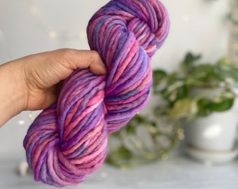 Purple Anemone Bulky Merino Yarn ,  Super Bulky Yarn,  Merino Wool,  Soft Yarn, Chunky Knitting Yarn, Hand Dyed Yarn, Fast Knitting yarn