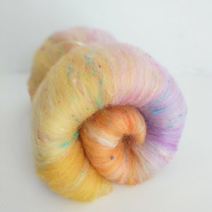 Pastel de cumpleaños Art Batts, Pastel Batts, Pastel Merino Wool, Spinning Wool, Carded Wool for Spinning, Wool Batt, Weaving Wool, Weaving Wool, Weaving imagen 2