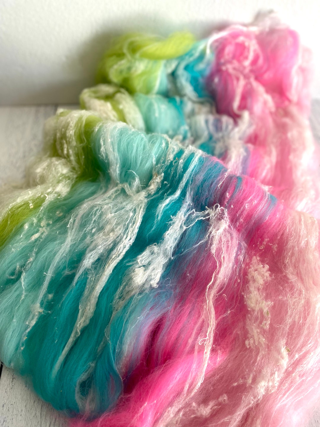 Carded Art Batt Merino Wool Spinning Art Batt Art Yarn Etsy