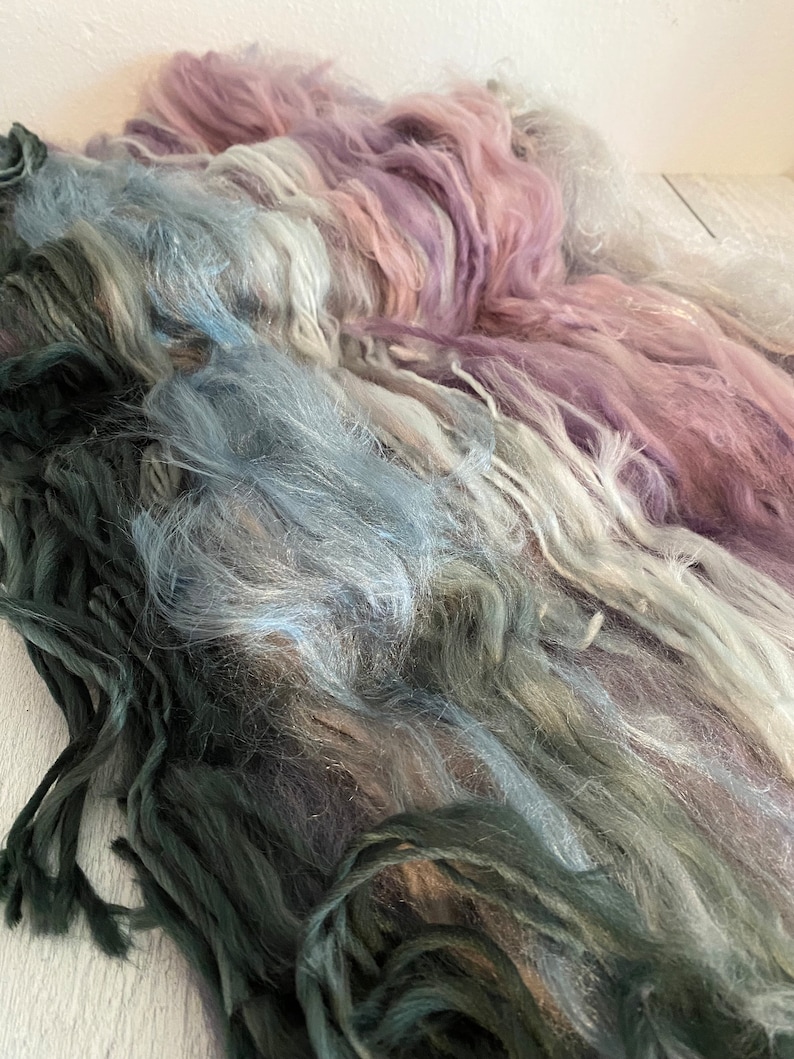 Ombre Colors Art Batt, Merino Wool Batt, Spinning Fibers for Art Yarn, Art Yarn, Spinning Wool, Felting Fiber, Art Batt, Weaving Fibers bild 3