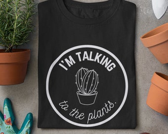 Im Gespräch mit Pflanzen T-Shirt, Pflanzenliebhaber Geschenk, niedliches Kaktus T-Shirt, jetzt beliebt