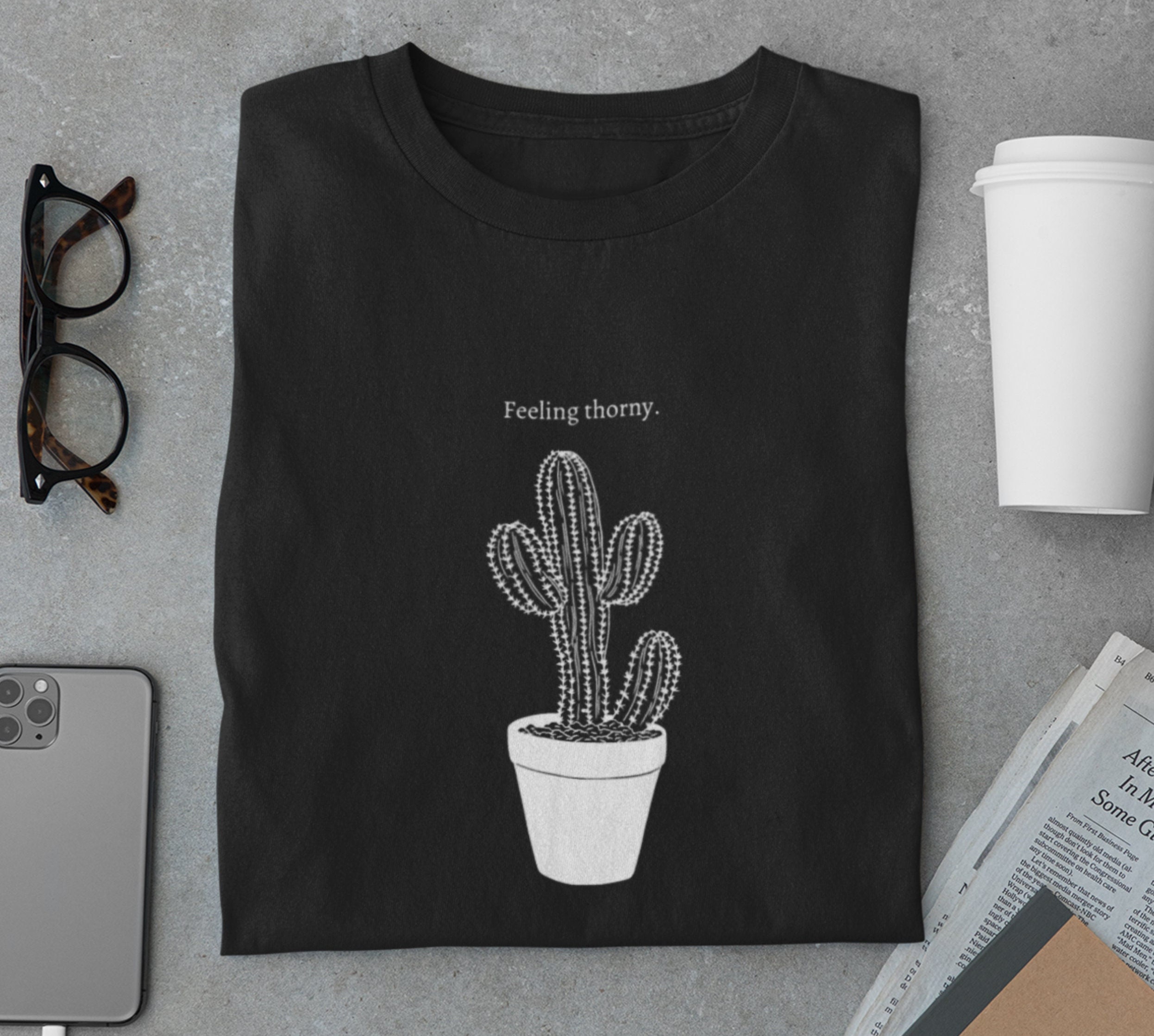 Feeling Thorny Unisex Plant Lover T-Shirt für Jungs | Beliebtes und witziges T-Shirt | Geschenk für beste Freundin