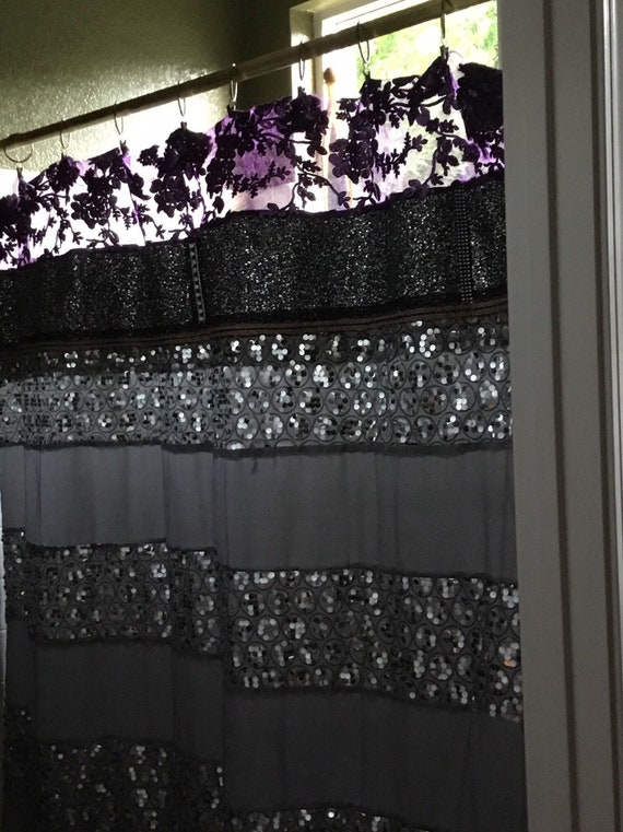 Silver Bling With Added Purple Sequin Tulle Lace Etsy