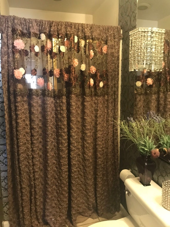 Beautiful Vintage Extra Wide 120 Shower Curtain In Etsy