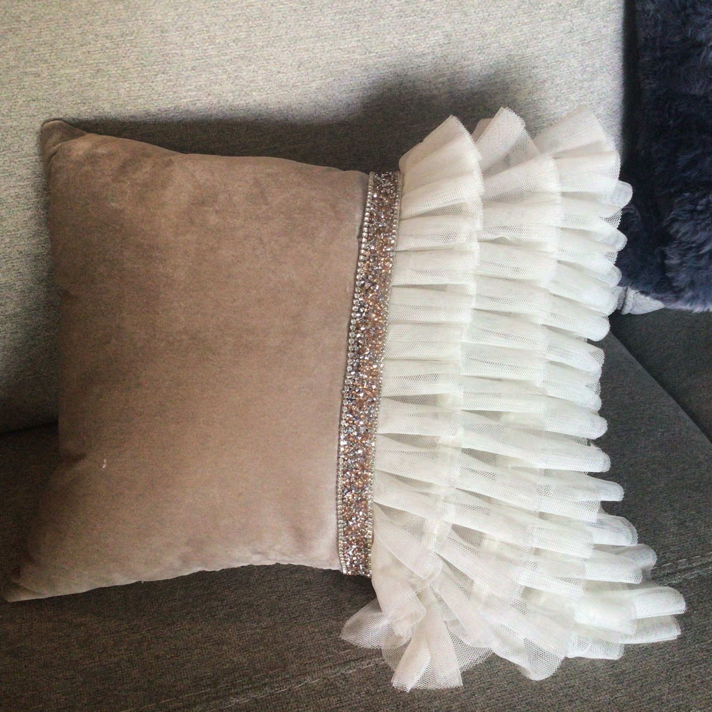Feather trim pillow 2025