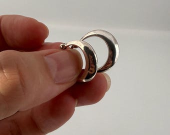 Pendientes de aro vintage de plata de ley de los años 70, de 1,9 cm (0,75 pulgadas).