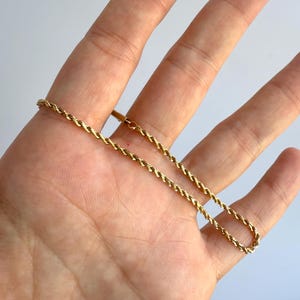 Vintage 18k Yellow Gold Rope Chain Bracelet - 7&quot; Fine Jewelry