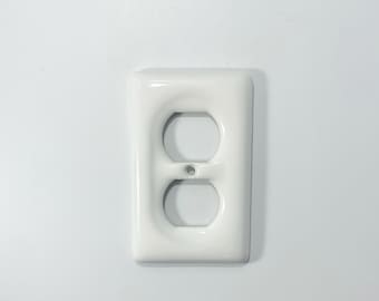 Vintage White Ceramic Outlet Covers / Switch Plate Covers
