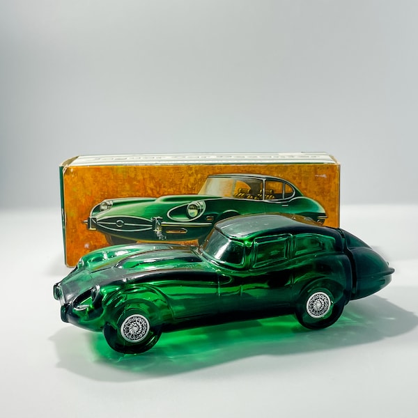 Vintage AVON Jaguar Cologne Decanter With Original Box / Retro Green Jaguar / Car Lover