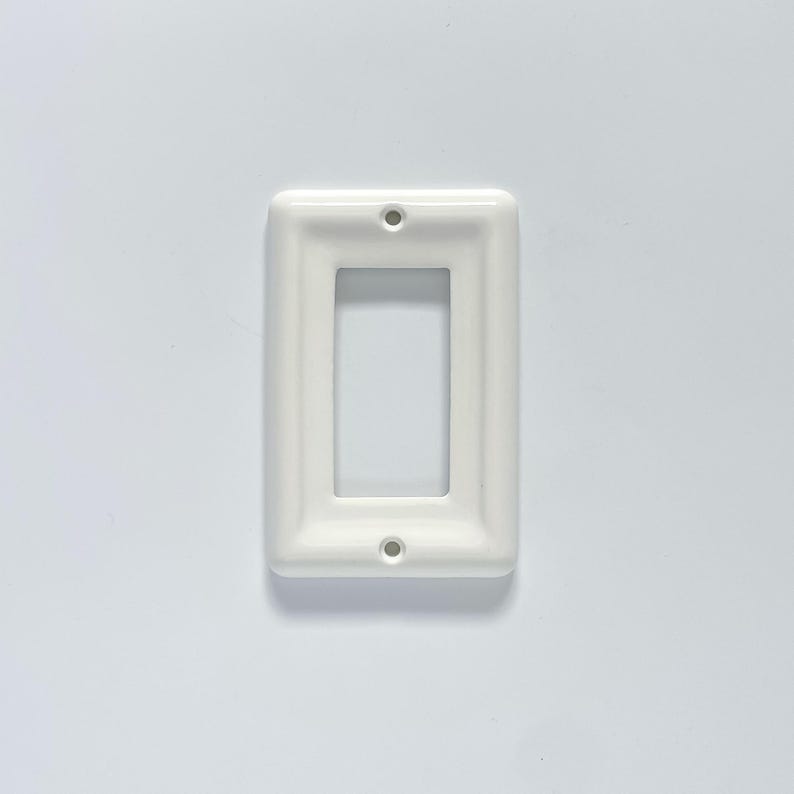 Ceramic White Rocker Switch Plate / Outlet Cover 5.5" H x 4" W