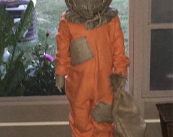 NO HEAD Sam trick r treat orange footie pajamas onesie size child 4 5 6 8 10 12 14 READ