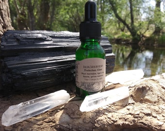 Elixir de protección (turmalina negra, ojo de tigre, fluorita, milenrama)