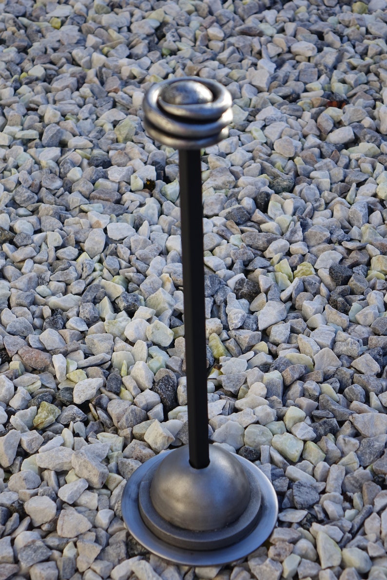 Handmade Wrought Iron Fireside Poker and Stand Black Raw Steel Fireside