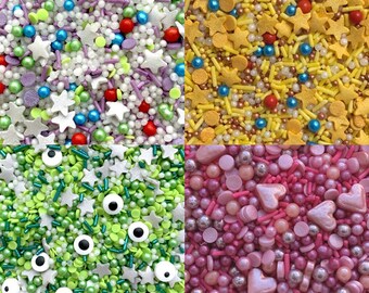 Toy Story, Inspired Sprinkle Mixes. Woody, Buzz lightyear, Alien, Barbie. Cake decorating, Cupcake sprinkle mix | Friend In Me