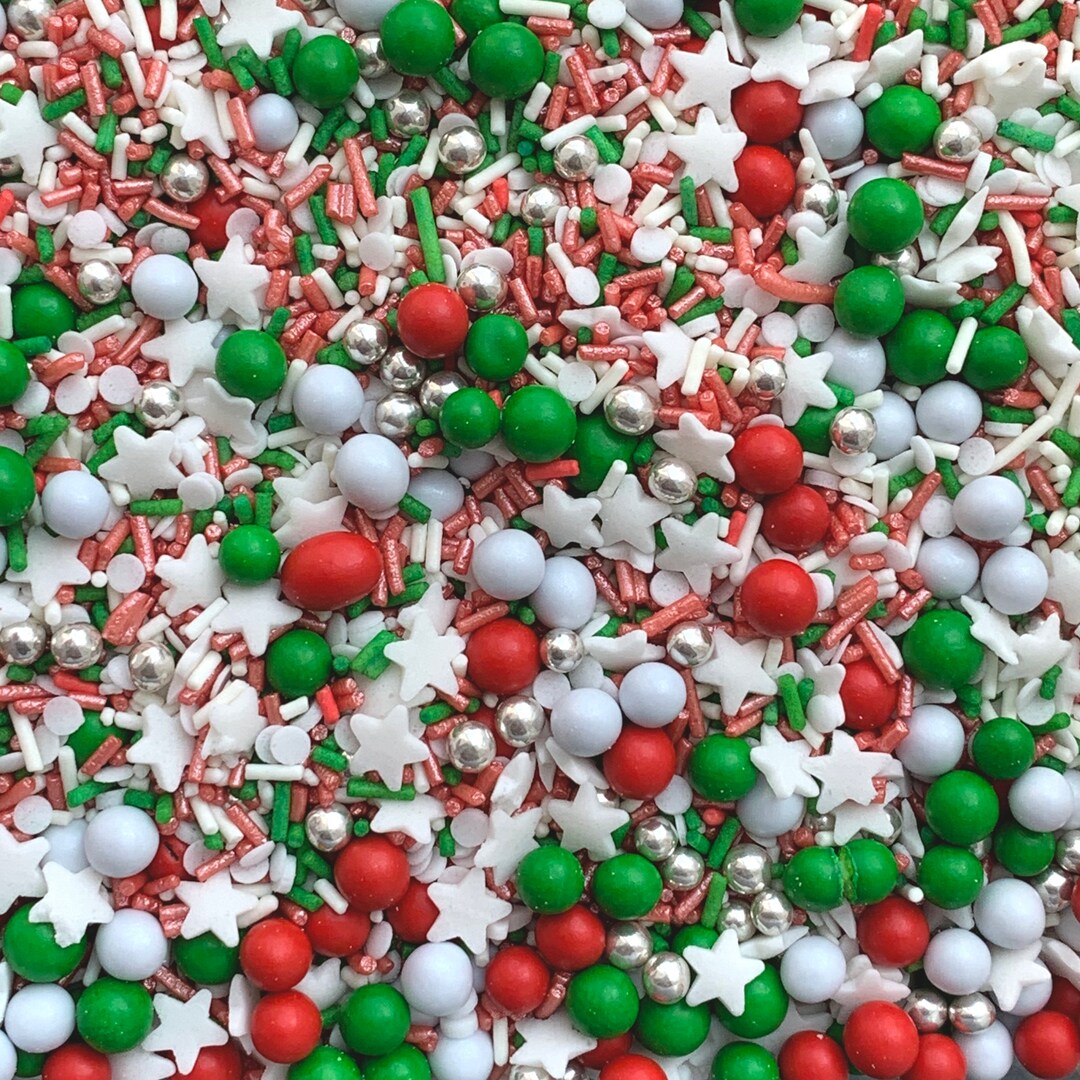 Festive Christmas Sprinkle Mix. Red Green White Sprinkles. - Etsy