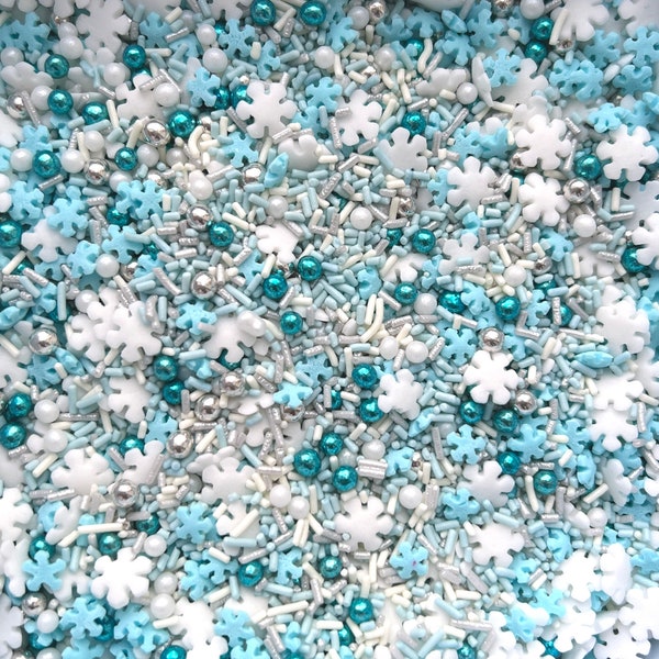 Frozen 2 inspired snowflake sprinkle mix. Cake decorating, cupcake sprinkle mix | Into The Unknown