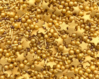 Gold star sprinkle mix. Cake decorating, cupcakes sprinkles | All That Glitters