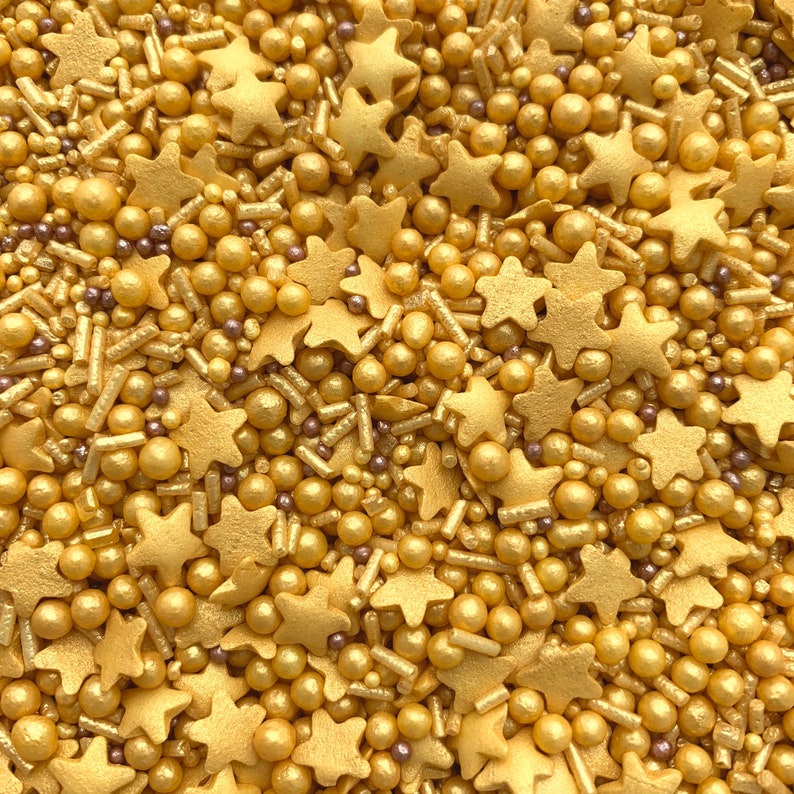 Gold Star Sprinkle Mix. Cake Decorating Cupcakes Sprinkles Etsy
