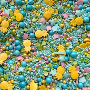 SpongeBob inspired ocean, pineapple sprinkle mix. Cake decorating, cupcake sprinkle mix | Bikini Bottom