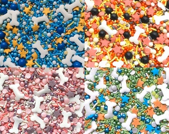 Chase, Marshall, Skye & Rocky, Paw patrol Inspired sprinkle Mixes. Cake decorating, Cupcake sprinkle mix | Puppy Squad