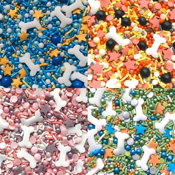 Chase, Marshall, Skye & Rocky, Paw patrol Inspired sprinkle Mixes. Cake decorating, Cupcake sprinkle mix | Puppy Squad