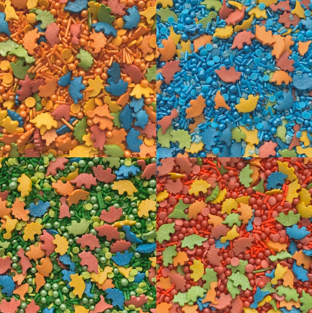 Rainbow Dinosaur sprinkle mixes. Cake decorating, cupcake sprinkle mi…