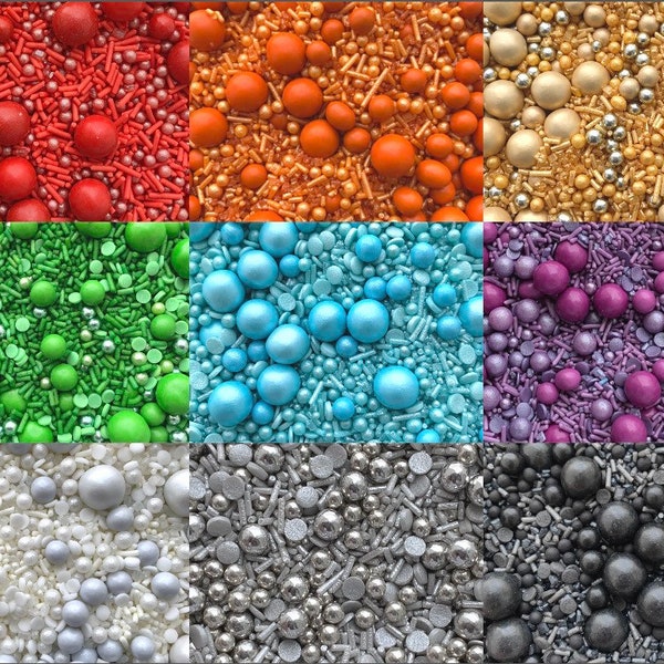 All colour Jimmies, pearls, choco balls Sprinkle Mix. Rainbow Sprinkle mix, Cake decorating, cupcake sprinkles | Colour Mix