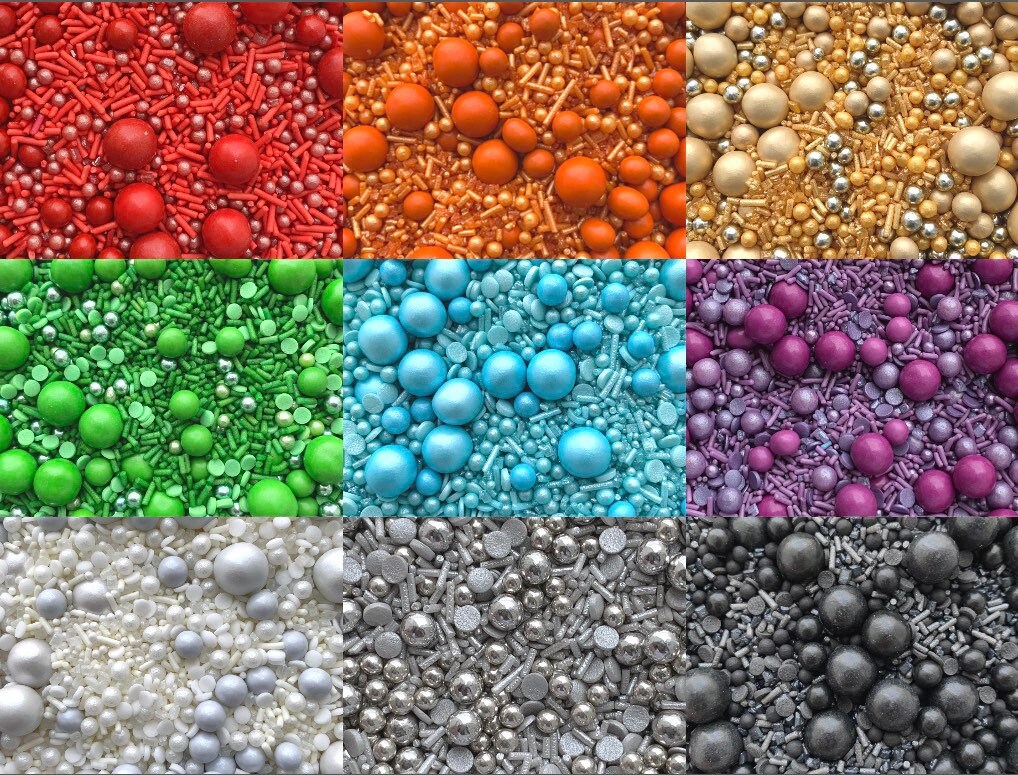 Jimmies, pearls, choco balls Sprinkle Mix. Rainbow Sprinkle mix, Cake…