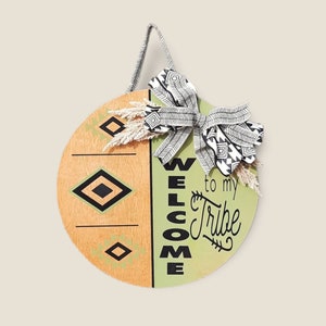 Welcome Front Door Hanger| Front Door Decor | Wood Door Wreath | Welcome | Door Hanger | Front Door Wreath