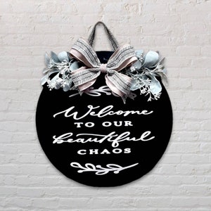 Welcome Front Door Hanger| Front Door Decor | Wood Door Wreath | Welcome | Door Hanger | Front Door Wreath
