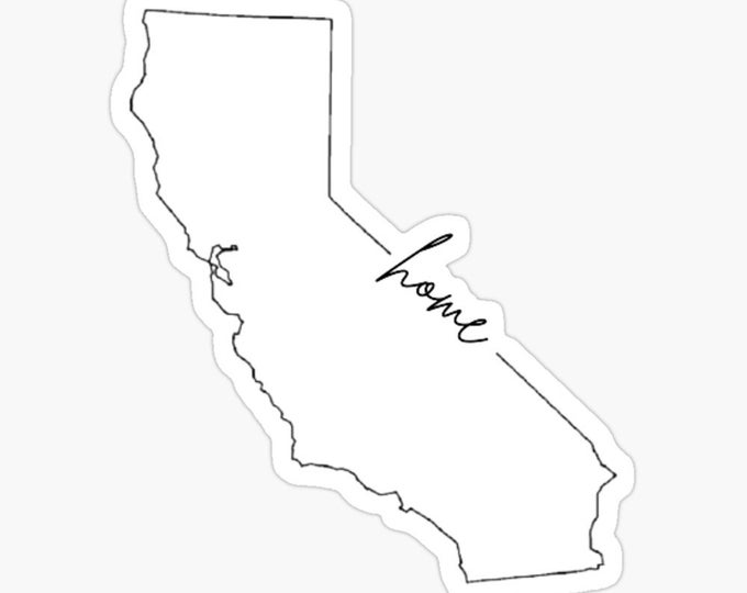 Stickers for LaptopsWater Bottles US State Stickers California Home State Outline